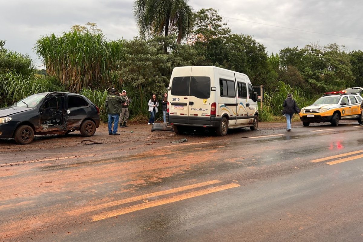 Colisão é registrada no acesso a São Valério do Sul