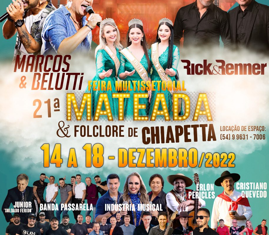21ª Mateada & Folclore de Chiapetta traz show nacionais e muito mais