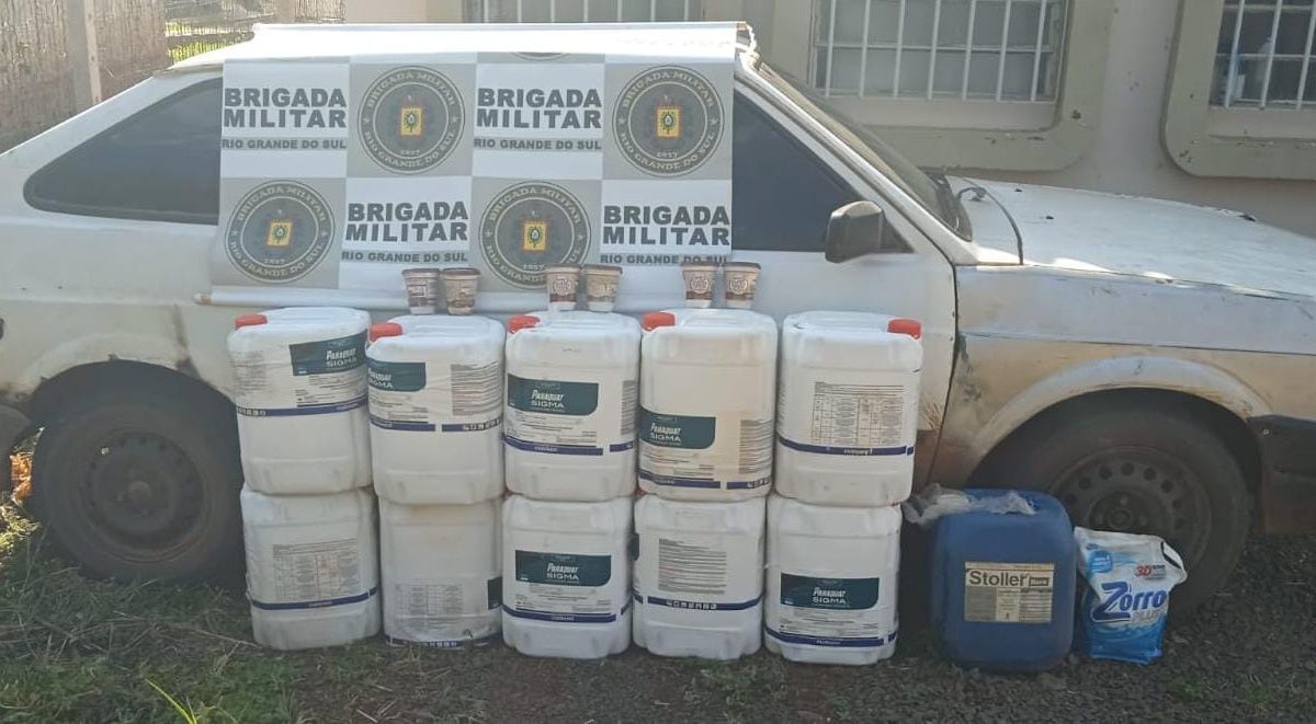 Brigada Militar e Polícia Civil apreendem agrotóxico de origem estrangeira em Crissiumal