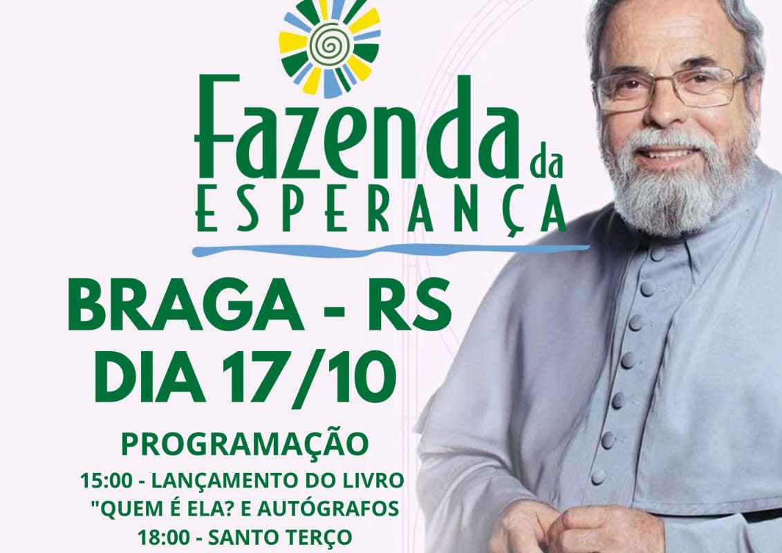 Fazenda da Esperança receberá visita do Padre Antônio Maria no Braga