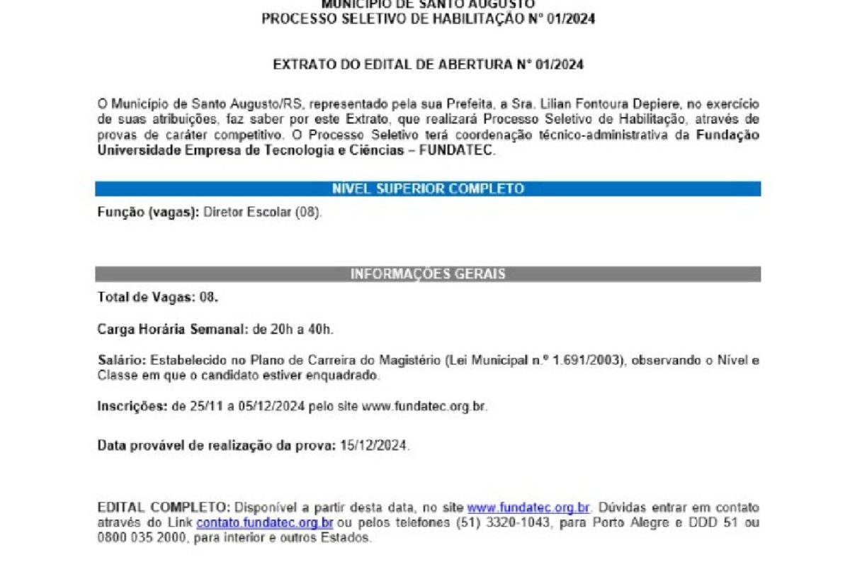 Publicações Legais – 29 de Novembro de 2024