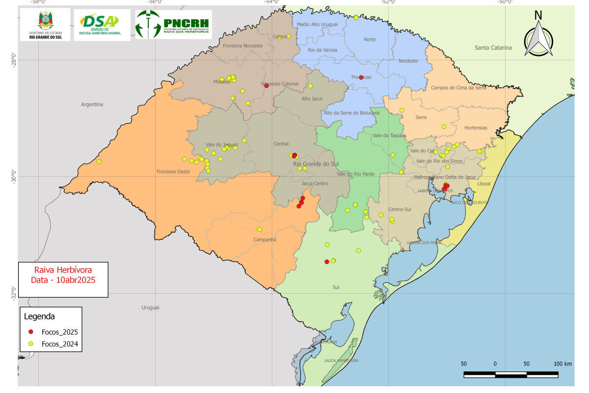 Agricultura emite alerta sanitário para raiva dos herbívoros em Passo Fundo e cidades lindeiras