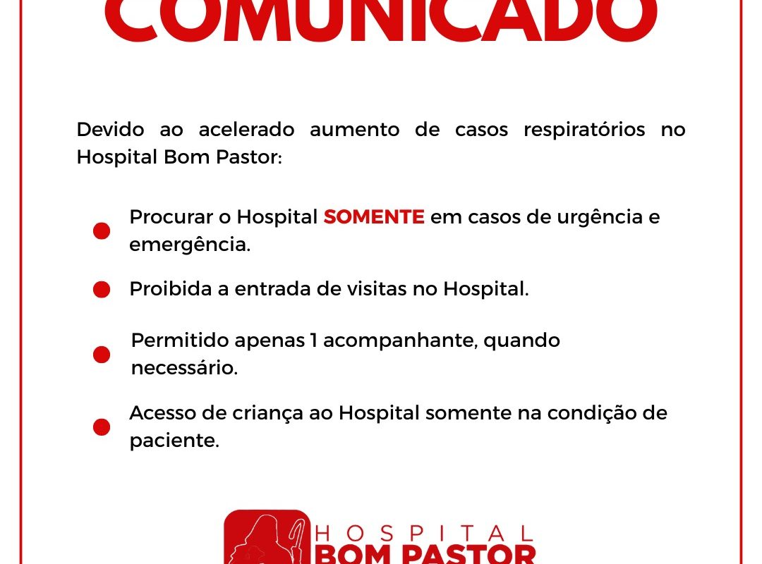 Hospital Bom Pastor emite novas orientações diante do aumento de casos respiratórios