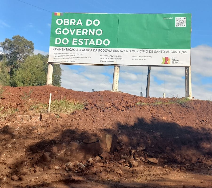 Iniciada obra de pavimentação da ERS-573 entre Santo Augusto e São Valério do Sul