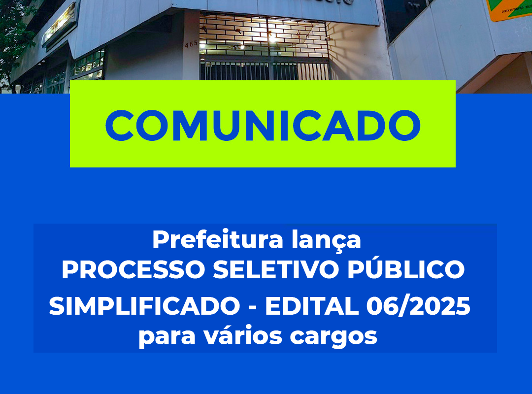 Prefeitura de Santo Augusto abre inscrições para Processo Seletivo Simplificado