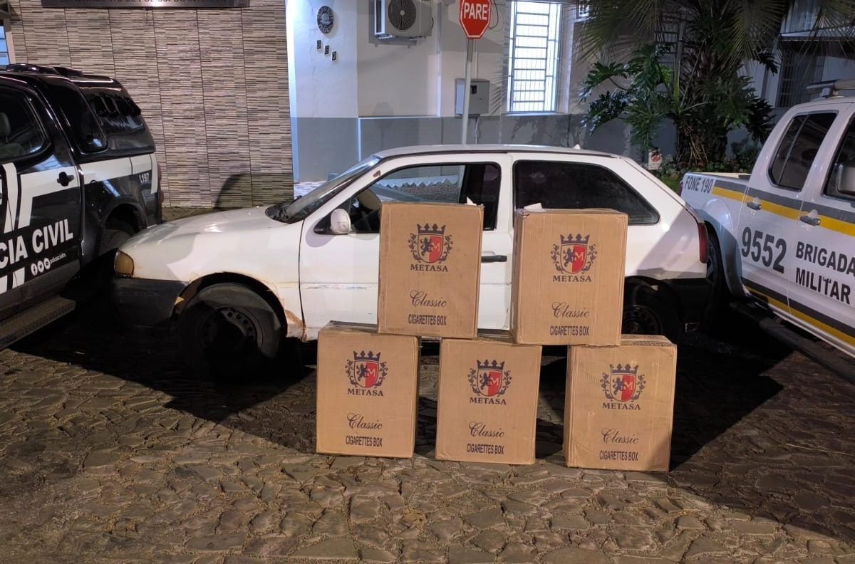 Polícia Civil e Brigada Militar prendem homem por contrabando de cigarros em Linha Turvo
