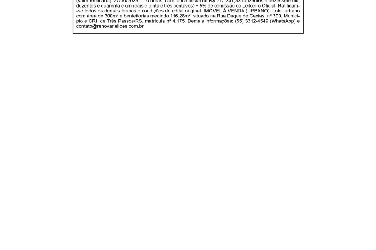 Publicações Legais — 18 de Outubro de 2025