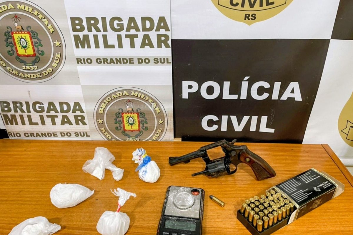 Brigada Militar e Polícia Civil prendem dois homens por tráfico de drogas e porte ilegal de arma em Três Passos