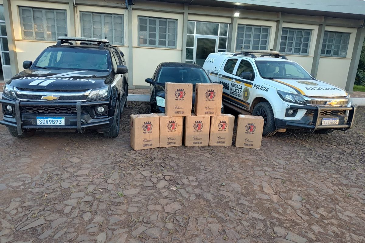 Brigada Militar apreende carga de cigarros contrabandeados em Esperança do Sul