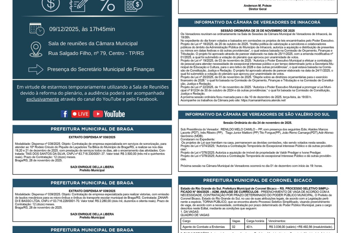 Publicações Legais — 28 de Novembro de 2025