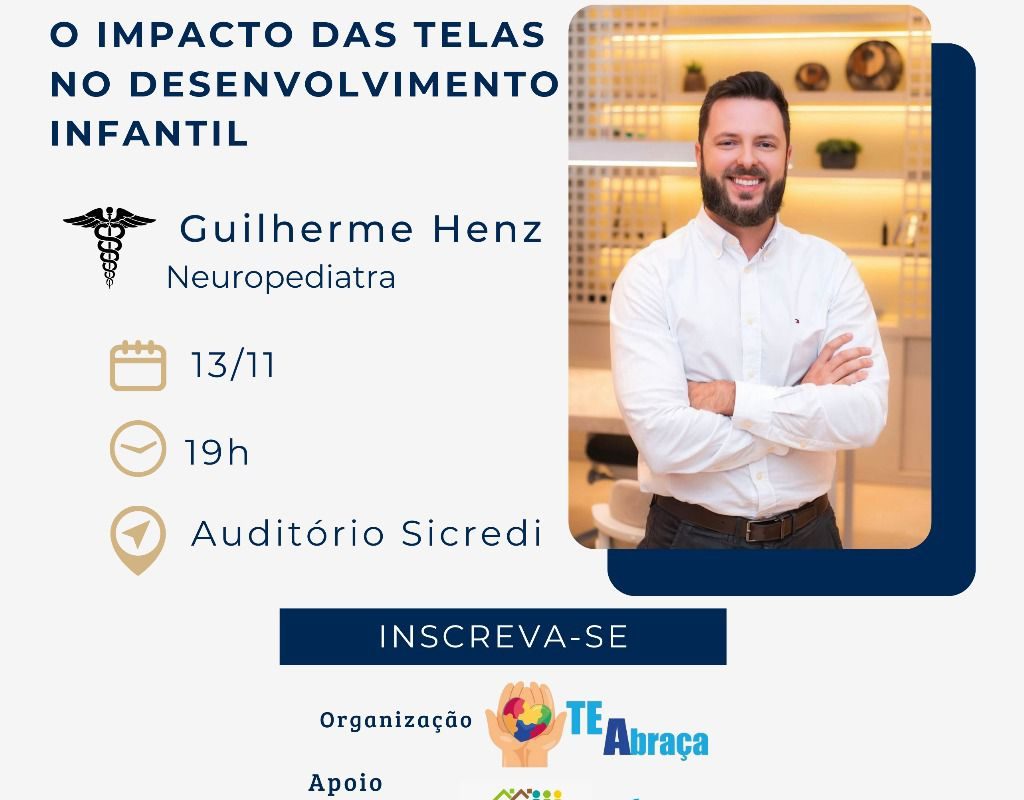 Palestra debate impacto das telas na infância amanhã em Santo Augusto