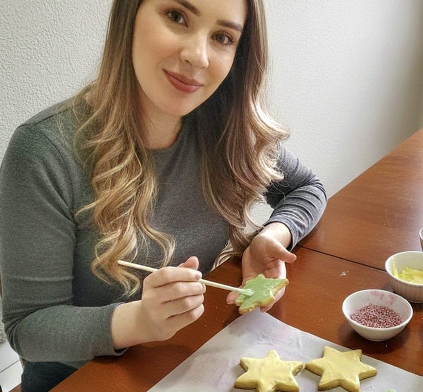 Amor em forma de bolachas pintadas