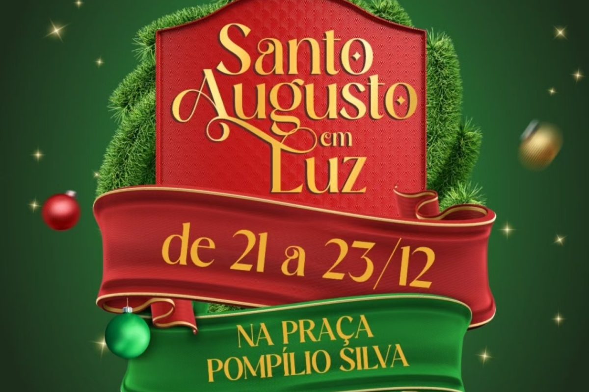 Santo Augusto em Luz celebra o Natal com música, teatro e apresentações culturais de 21 a 23 de dezembro
