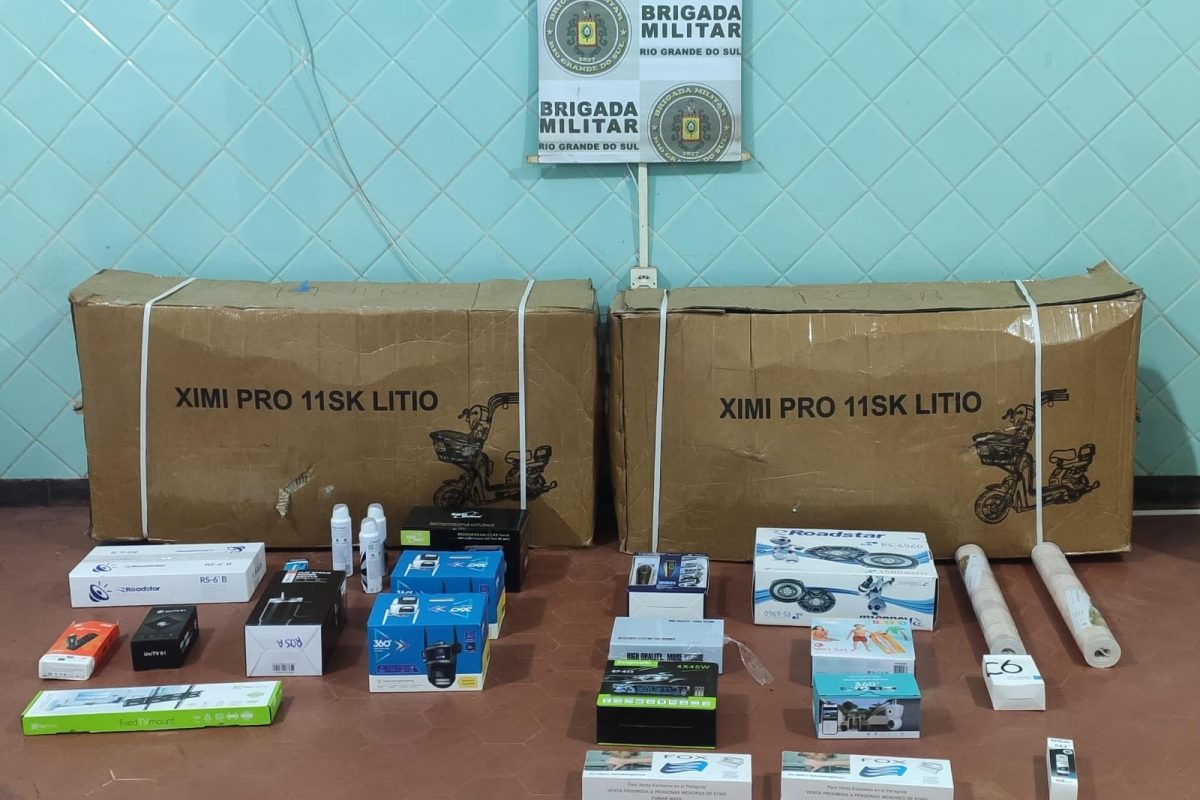 Brigada Militar apreende mercadorias de descaminho e prende dois homens em Tenente Portela