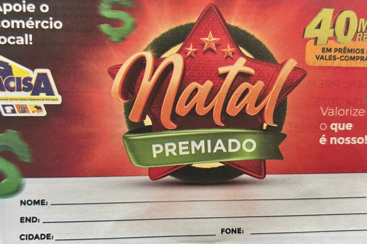 Sorteio do Natal Premiado da ACISA ocorre nesta sexta-feira em Santo Augusto