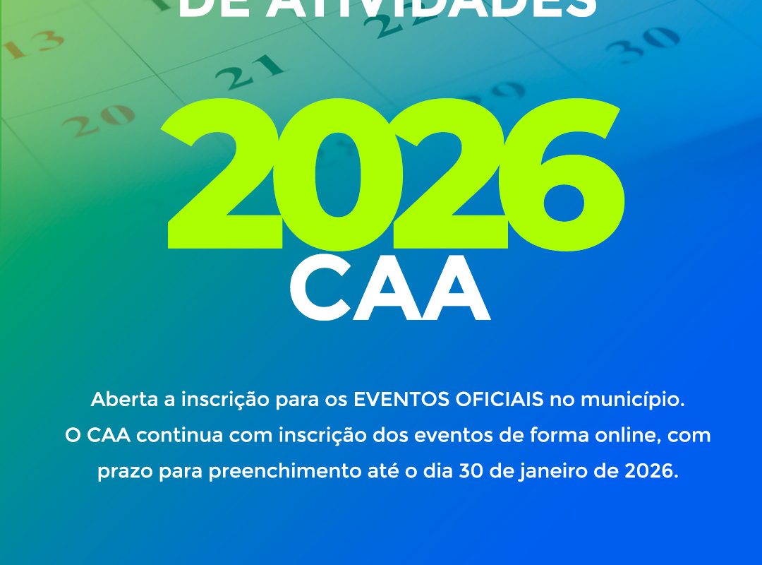 Inscrições abertas para o Calendário Anual de Atividades 2026 em Santo Augusto