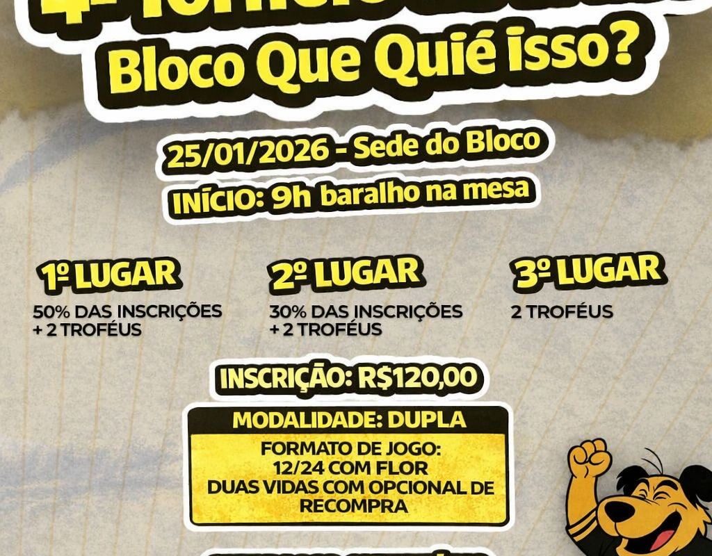 Bloco Que Quié Isso? promove 4º Torneio de Truco